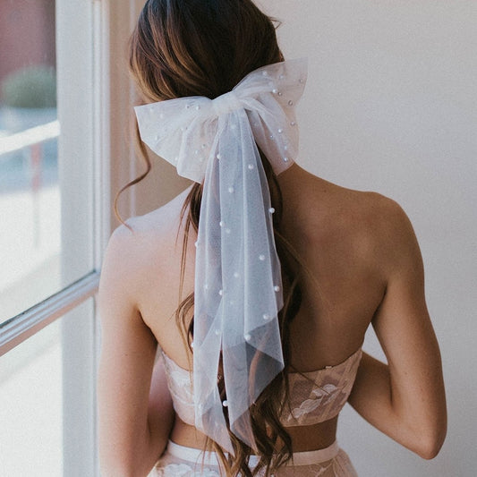 Wedding Bow with Pearls Clip Sydney