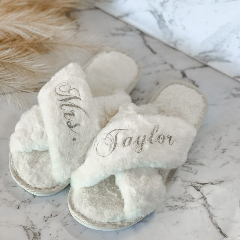 Fluffy Bridal Slippers Sydney